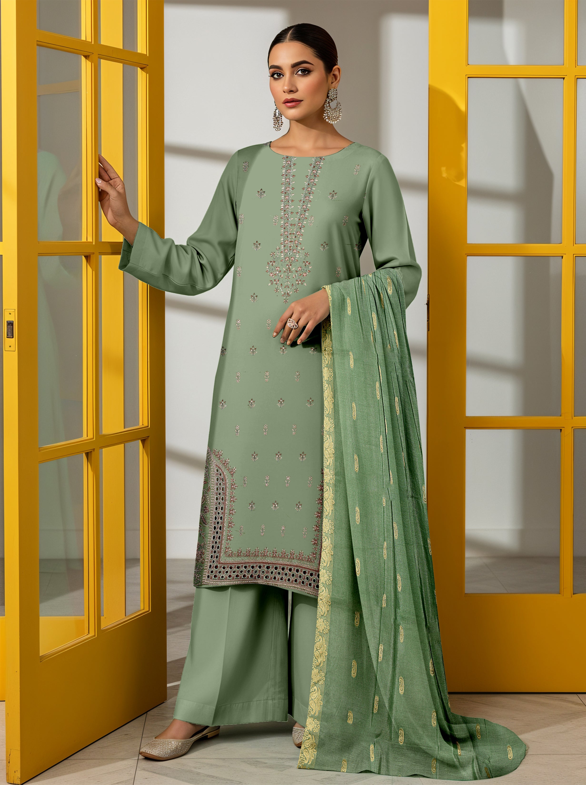 Hussain Rehar Embroidered Lawn [3 piece]