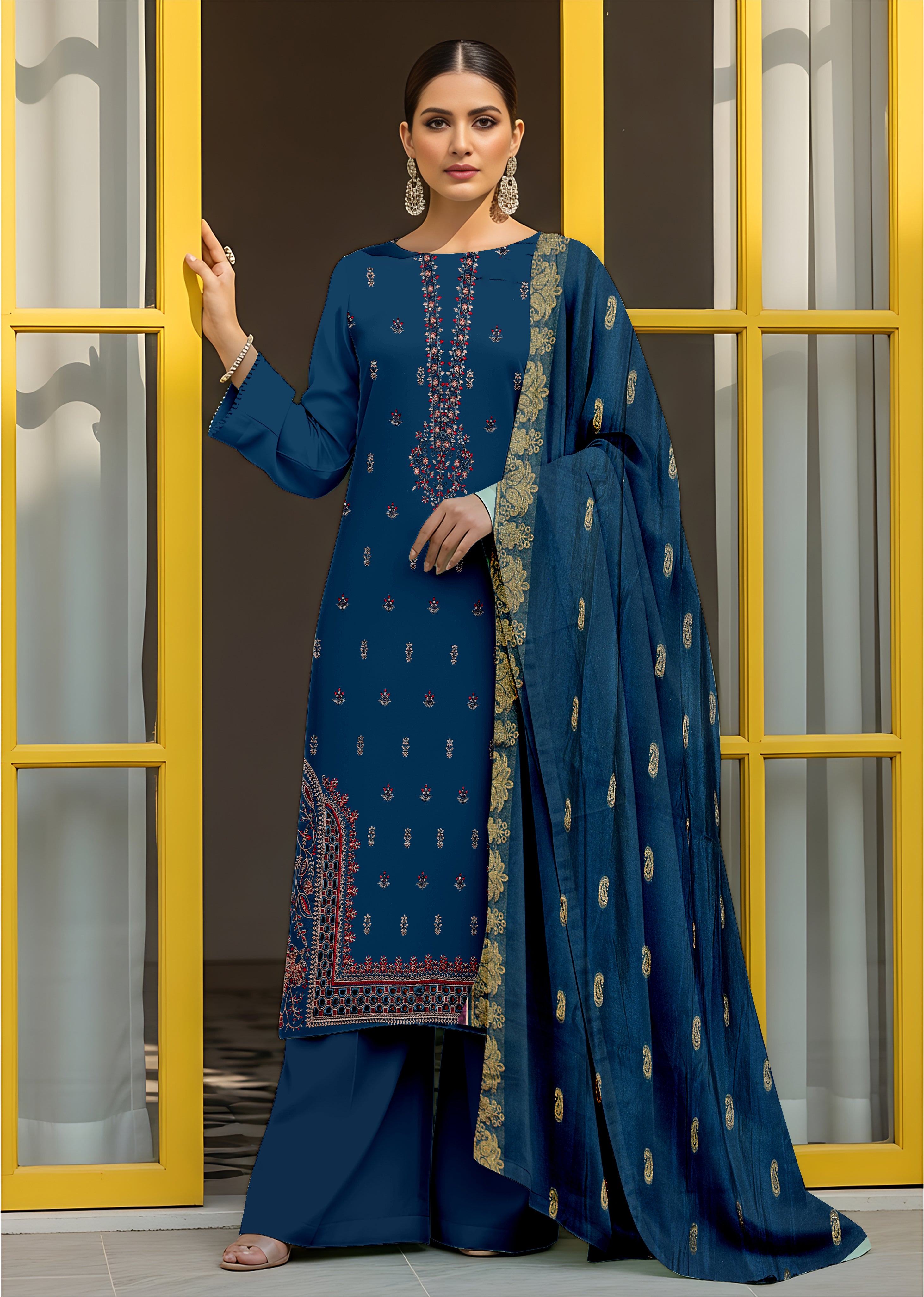 Hussain Rehar Embroidered Lawn [3piece]