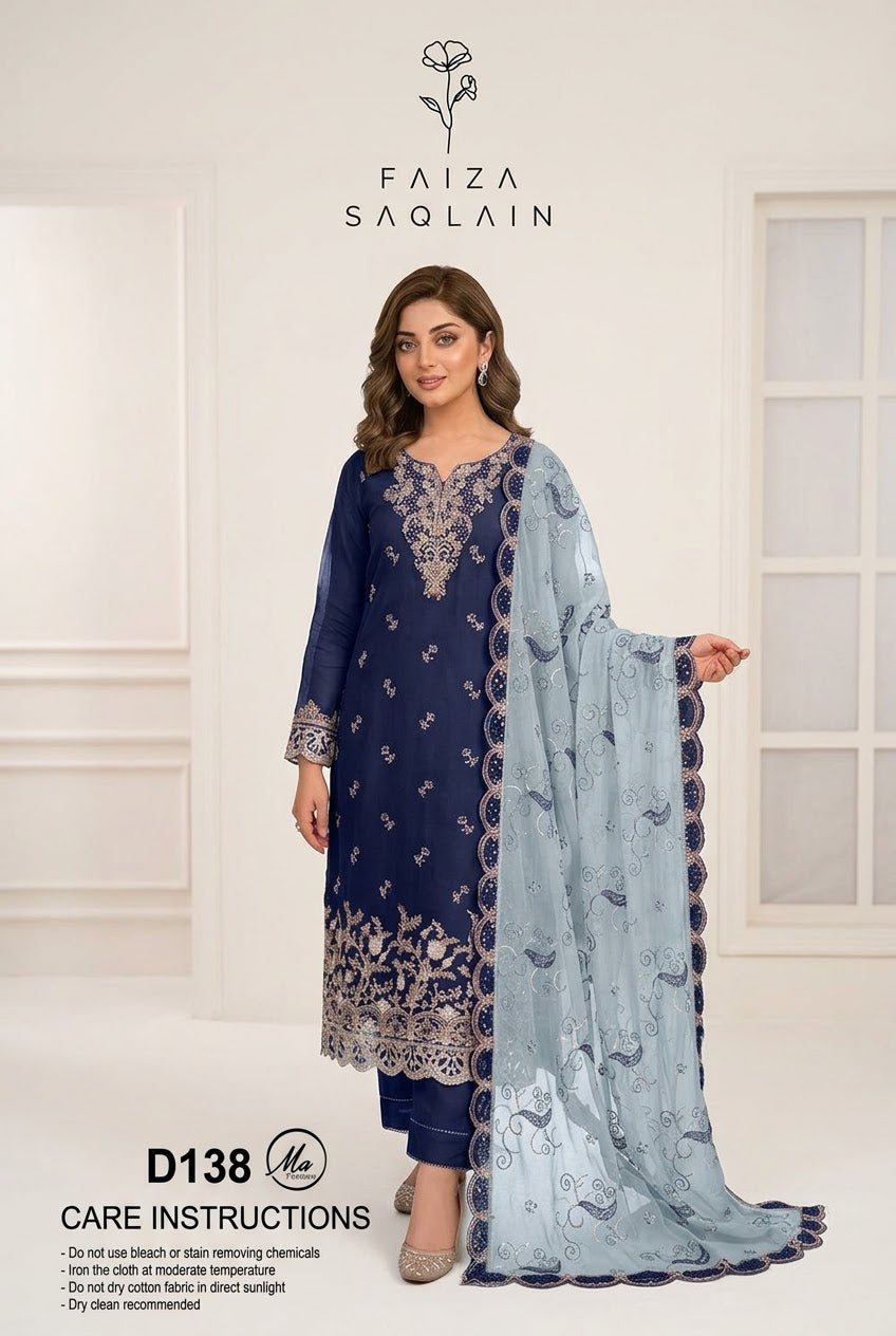 FAIZA SAQLAIN | Unstiched 3 Pice