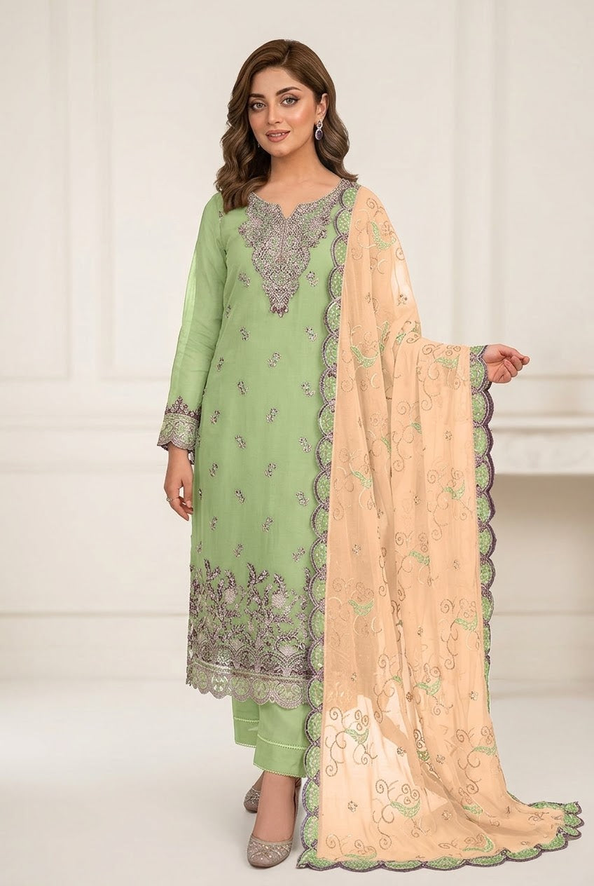 FAIZA SAQLAIN | unstiched 3 Pice