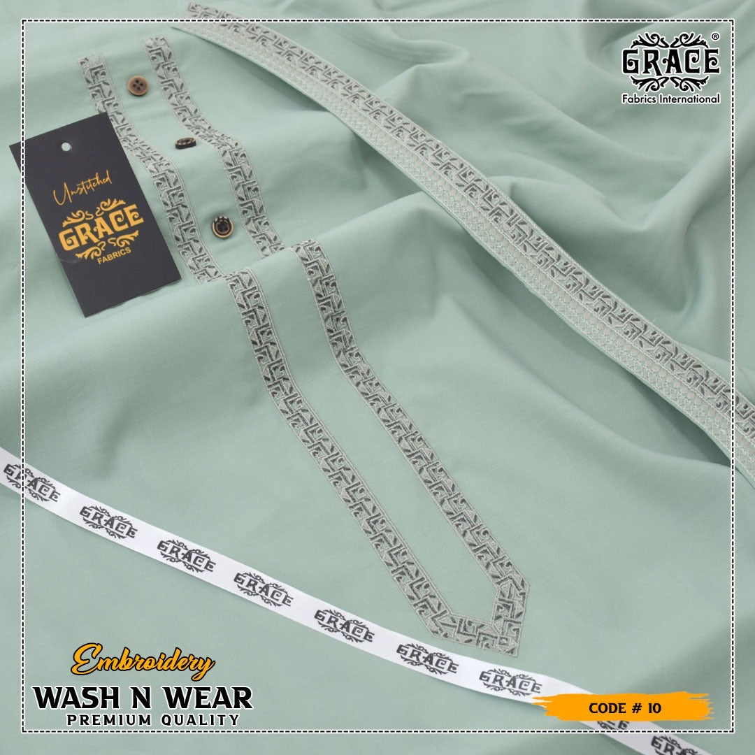 Men Embroidered Unstich Designer Shalwar Kameez