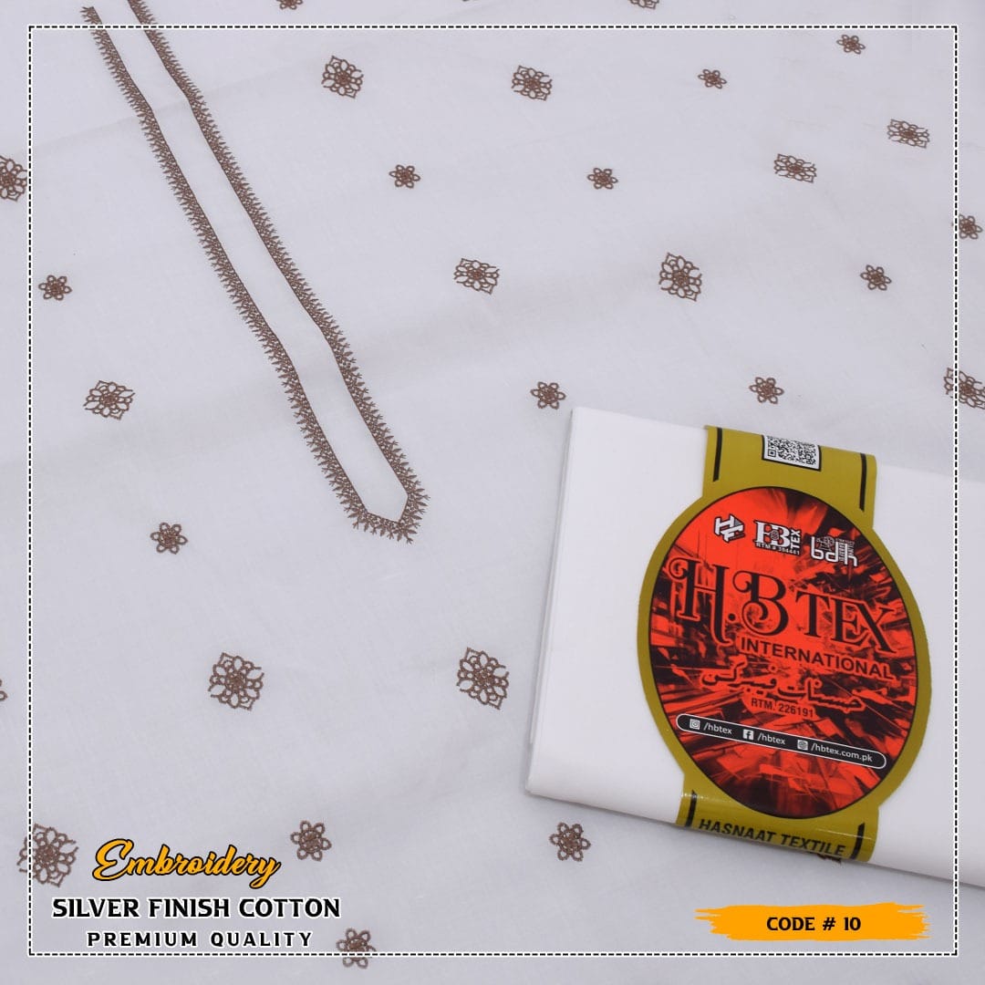 HB Unstiched Embroidered Men Cotton