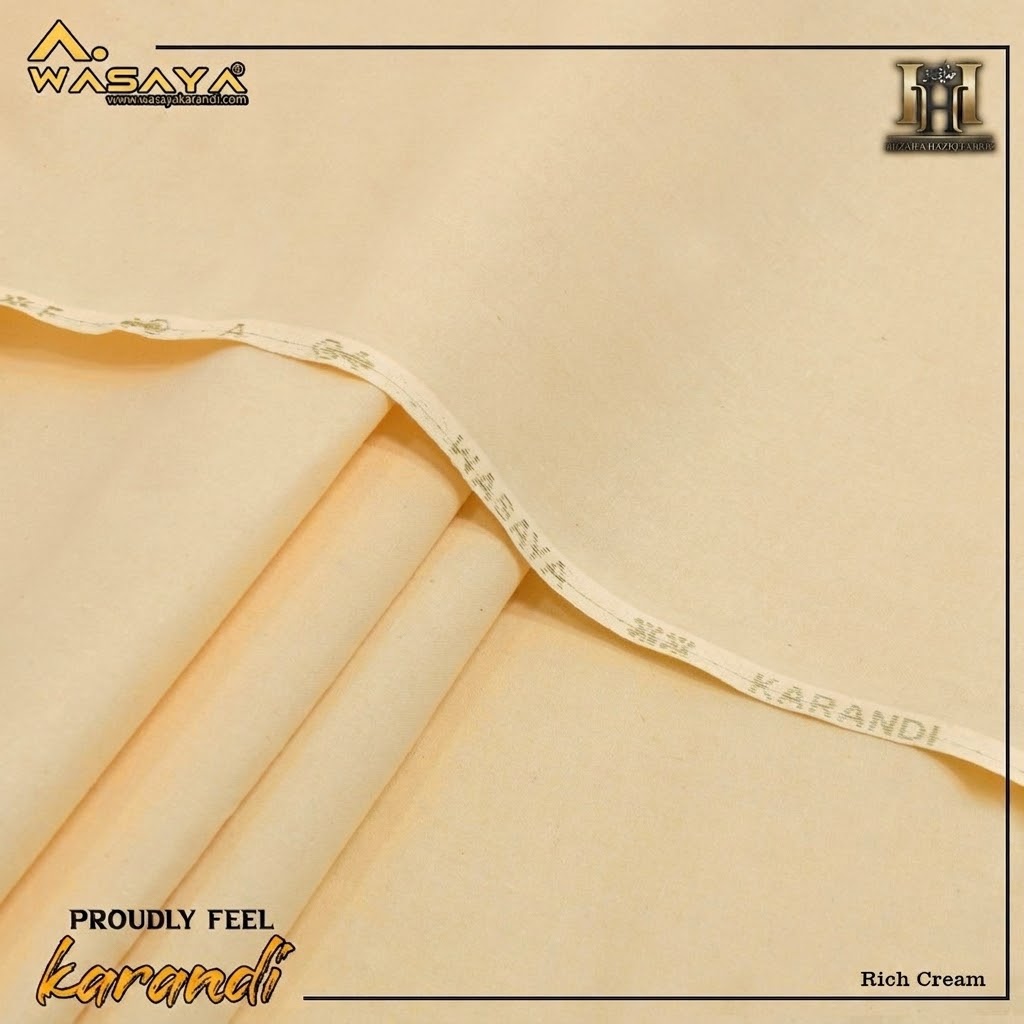 Premium Karandi Fabric|Cream