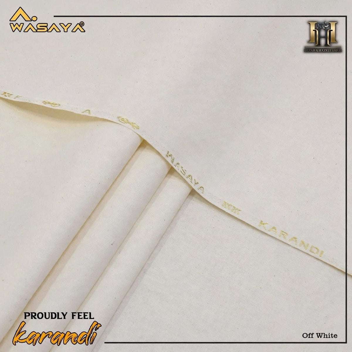 ALLA WASYA Premium Karandi Fabric|Off white