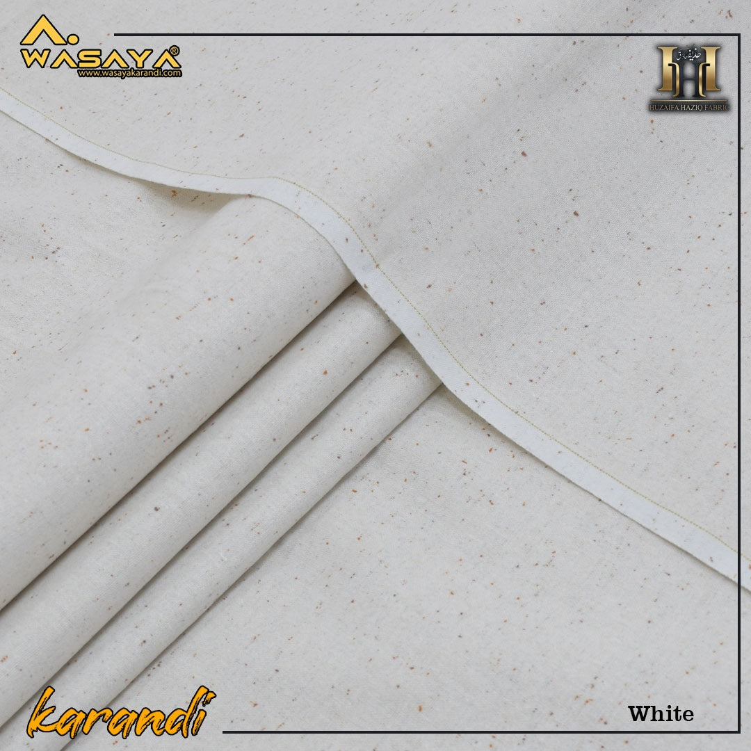 ALLA WASYA Vintage Dane Dar Karandi Fabric|off white