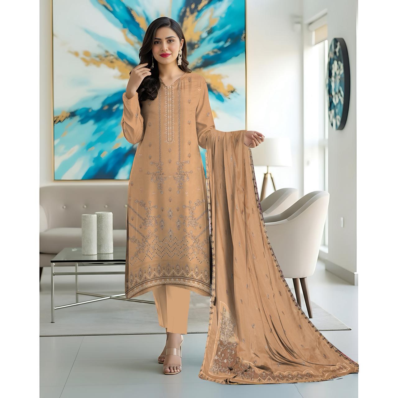 RANGREZ Embroidered Lawn [3pice]