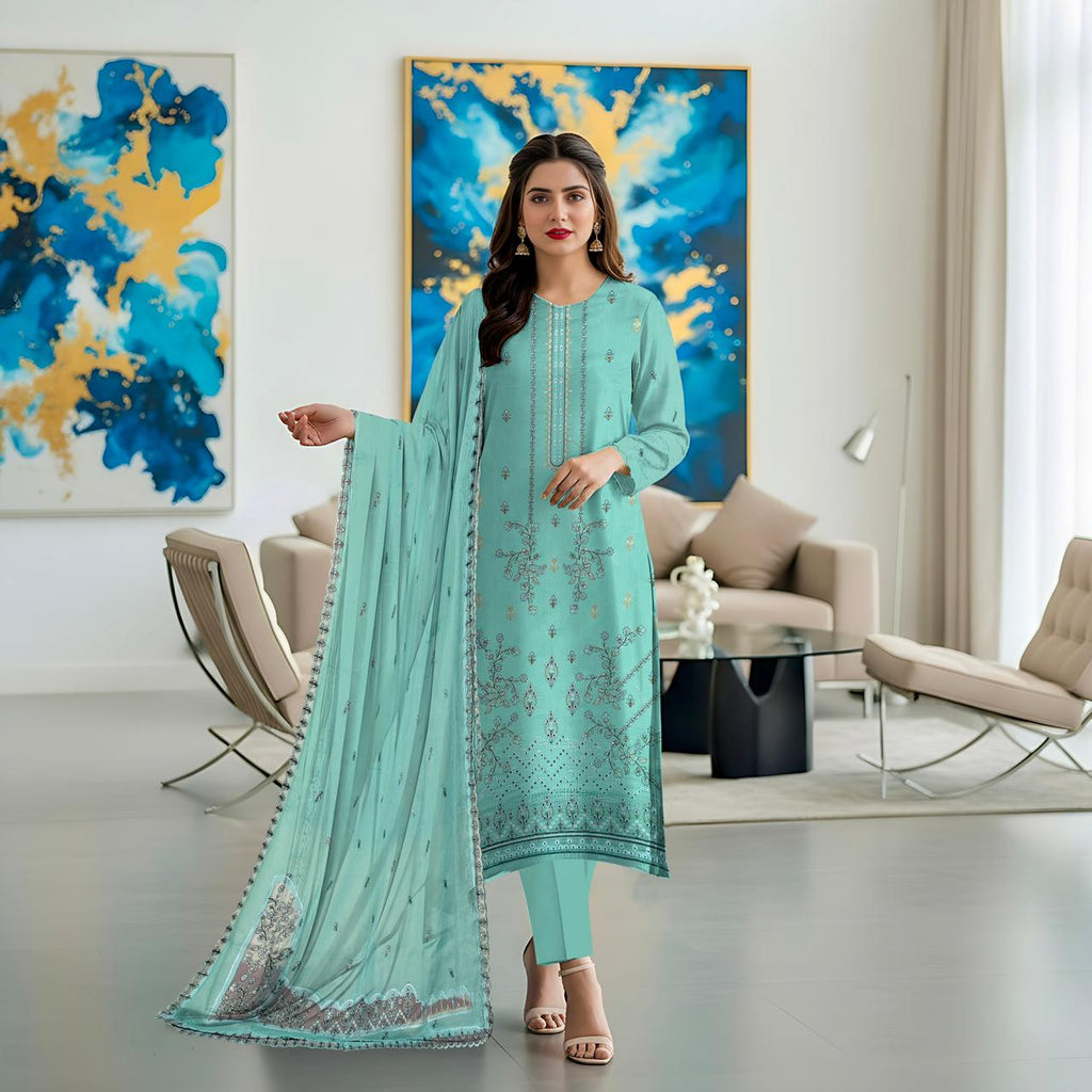 RANGREZ Embroidered Lawn [3pice]