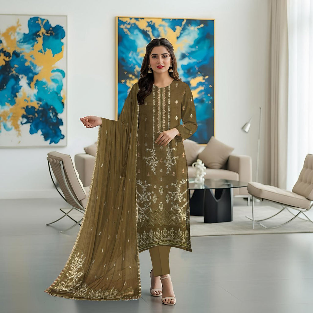 RANGREZ Embroidered Lawn [3pice]