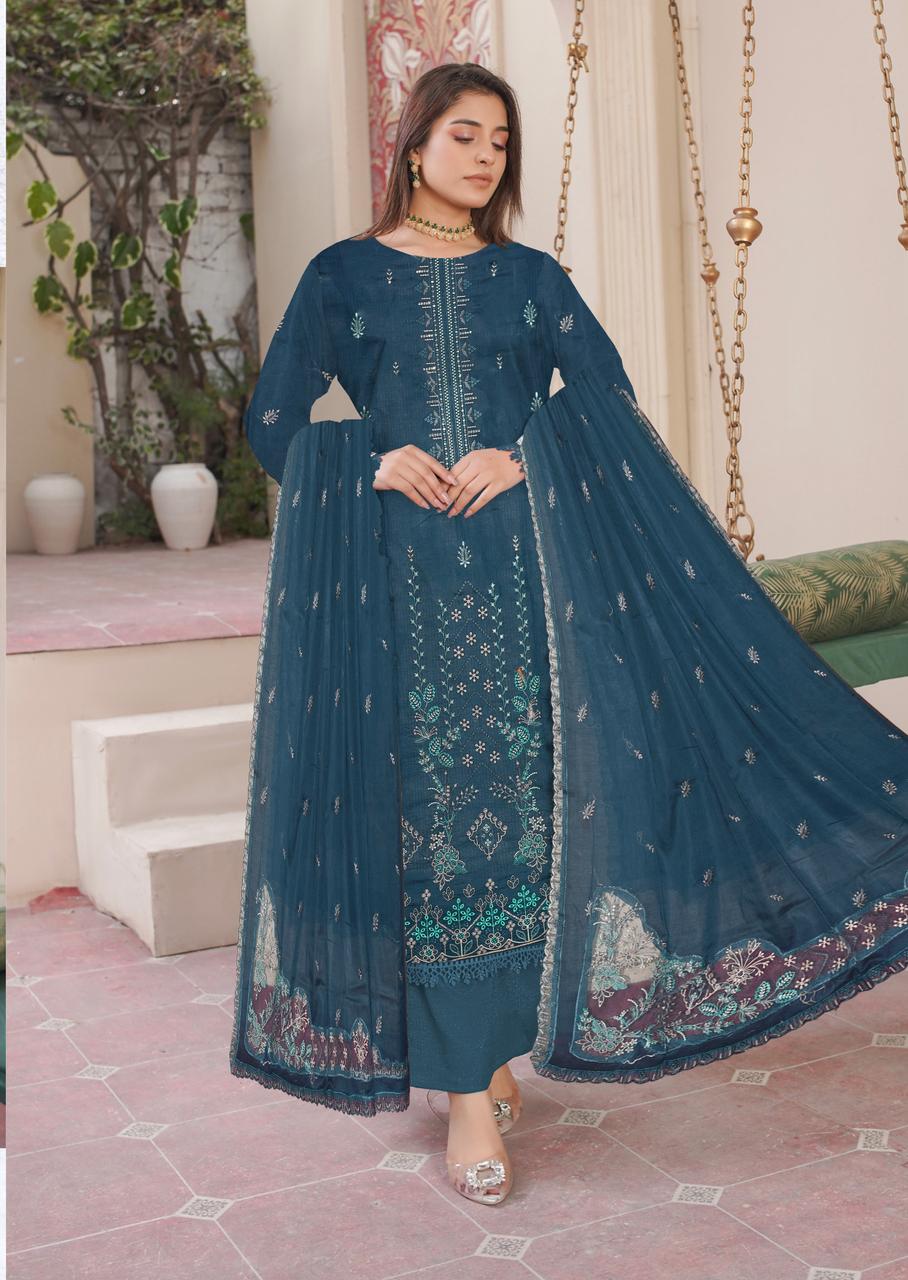 MIJAZ Embroidered Lawn [3pice]