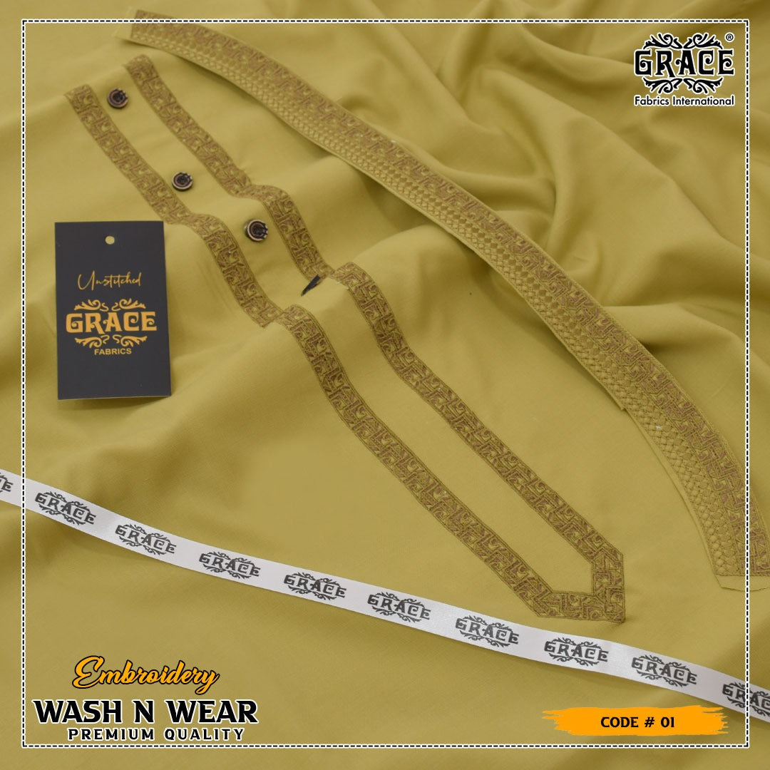 Men Embroidered Unstich Designer Shalwar Kameez