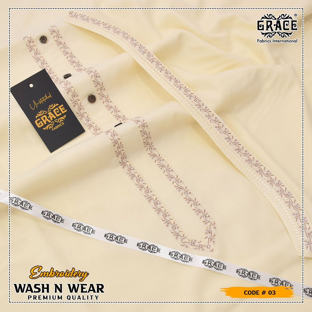 Men Embroidered Unstich Designer Shalwar Kameez