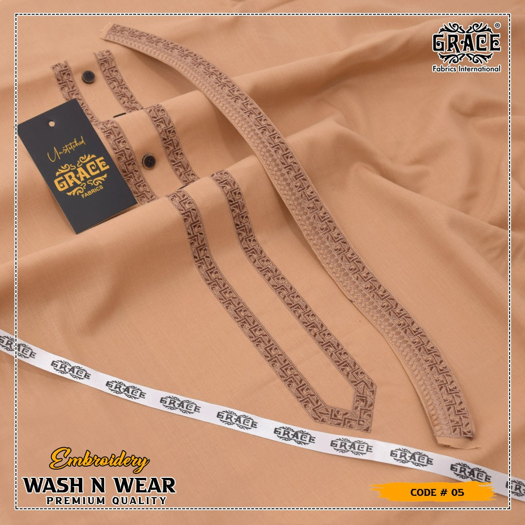 Men Embroidered Unstich Designer Shalwar Kameez