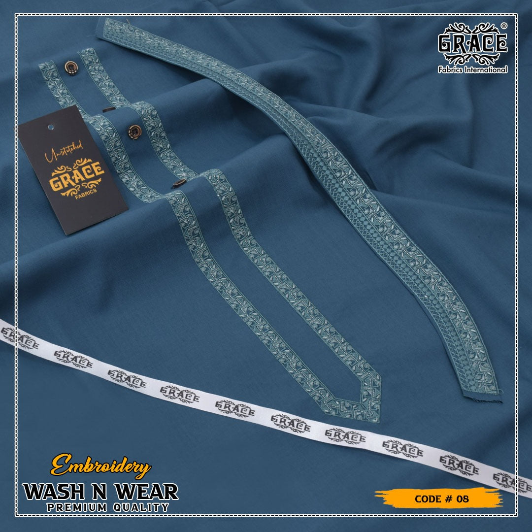 Men Embroidered Unstich Designer Shalwar Kameez