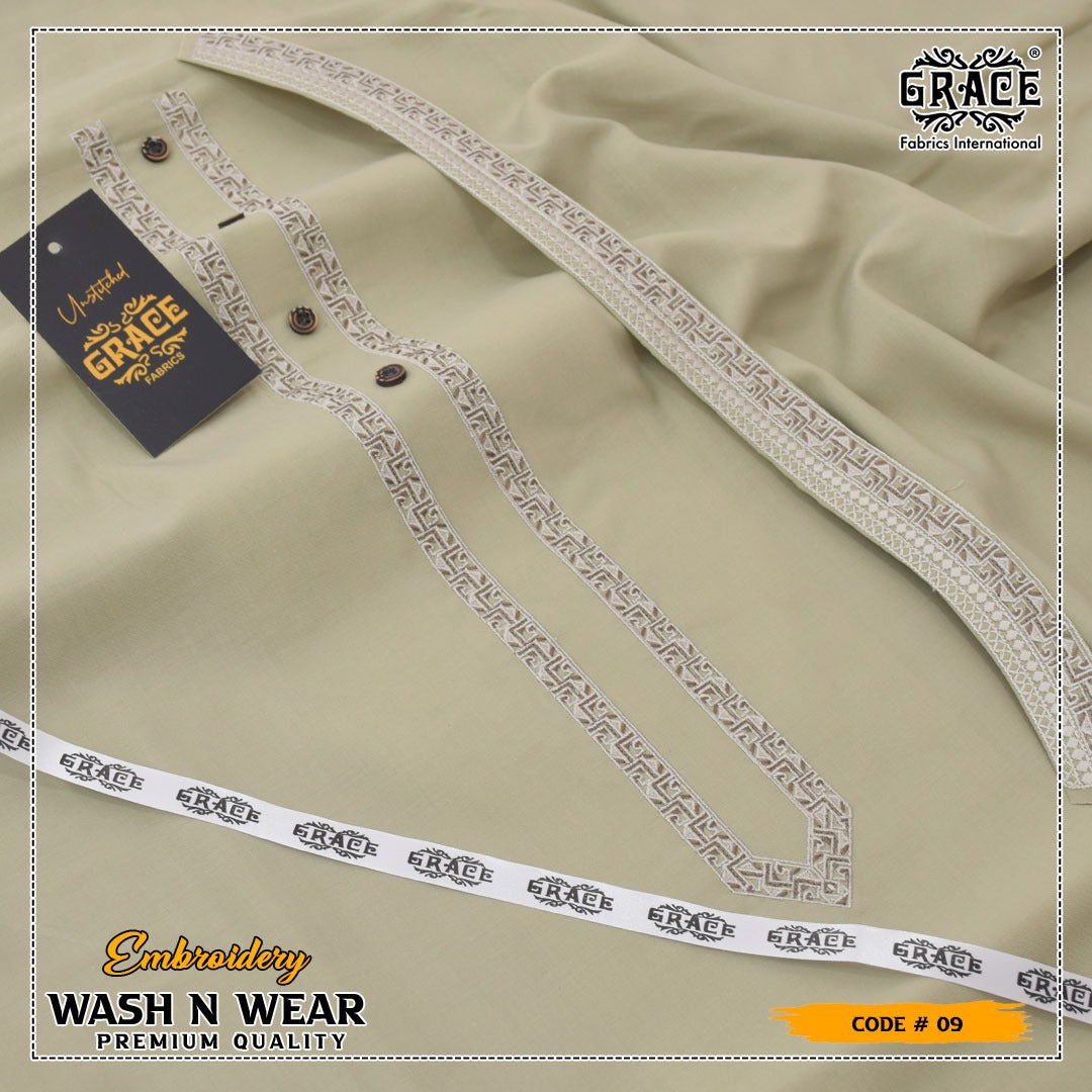 Men Embroidered Unstich Designer Shalwar Kameez