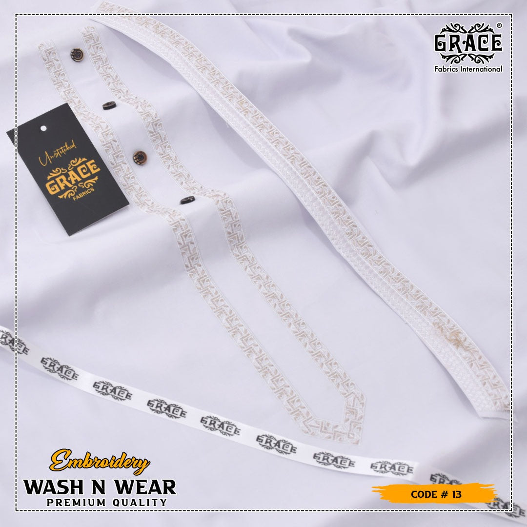 Men Embroidered Unstich Designer Shalwar Kameez