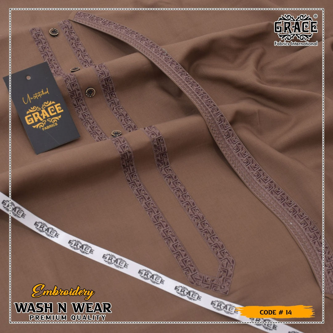 Men Embroidered Unstich Designer Shalwar Kameez