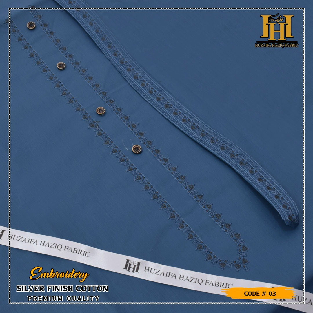Platinum Embroidered Cotton.