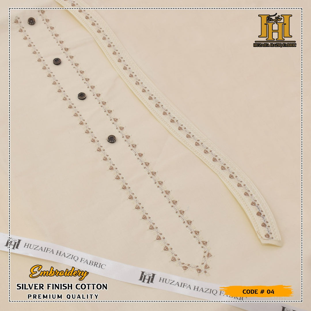 Platinum Embroidered Cotton