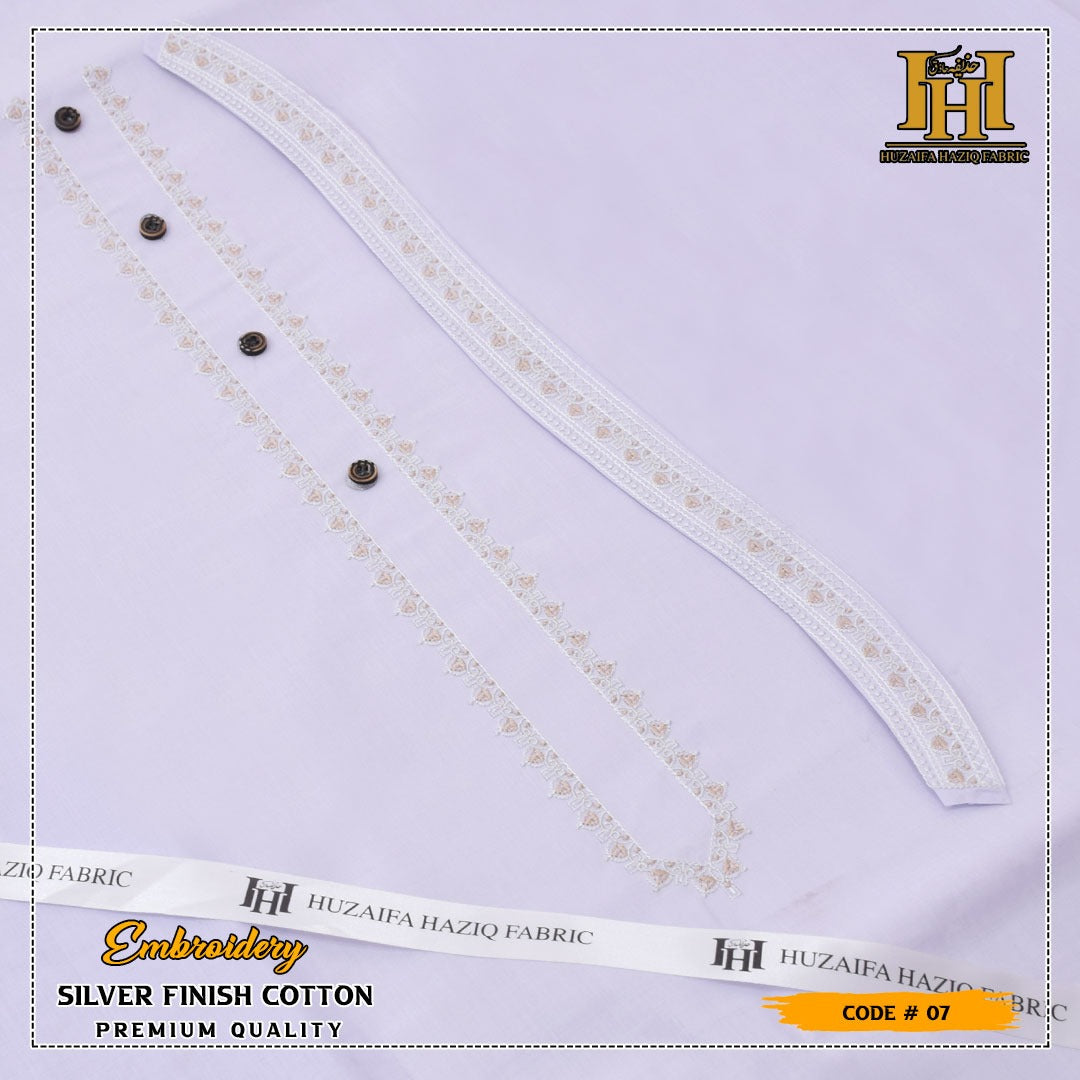 Platinum Embroidered Cotton.