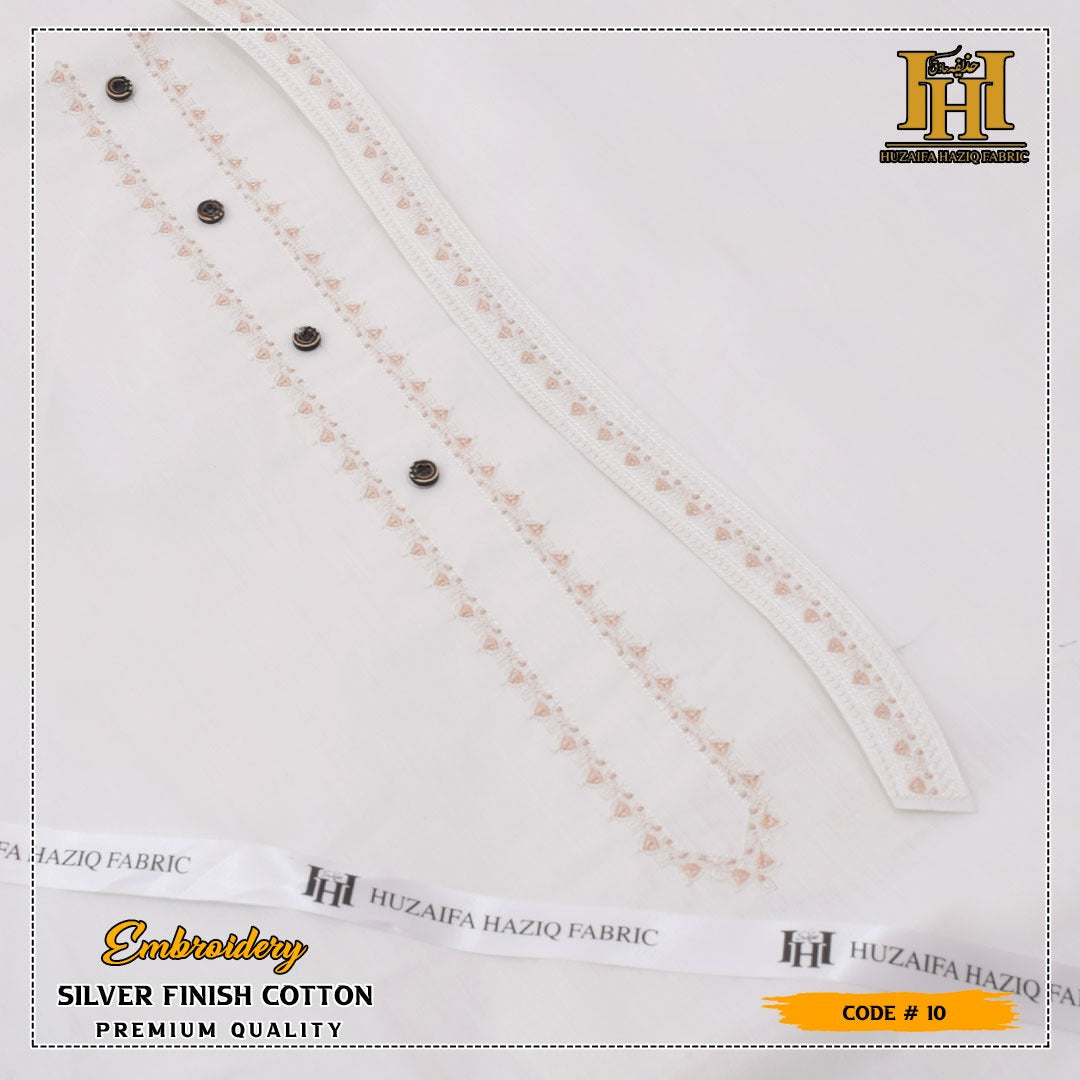 Platinum Embroidered Cotton.