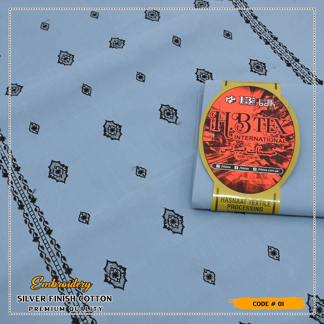 HB Unstiched Embroidered Men Cotton