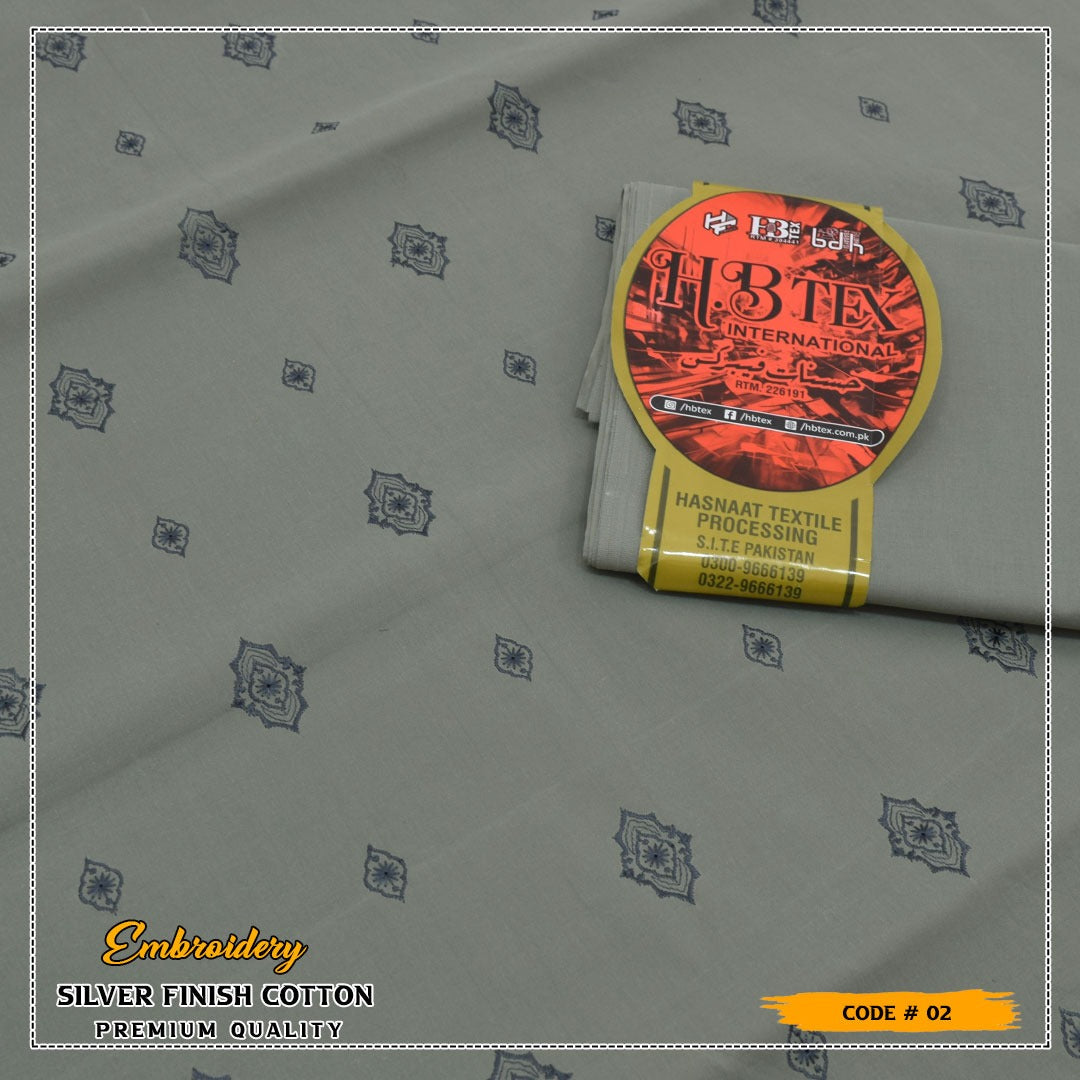 HB Unstiched Embroidered Men Cotton
