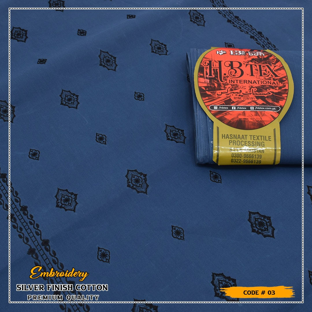 HB Unstiched Embroidered Men Cotton