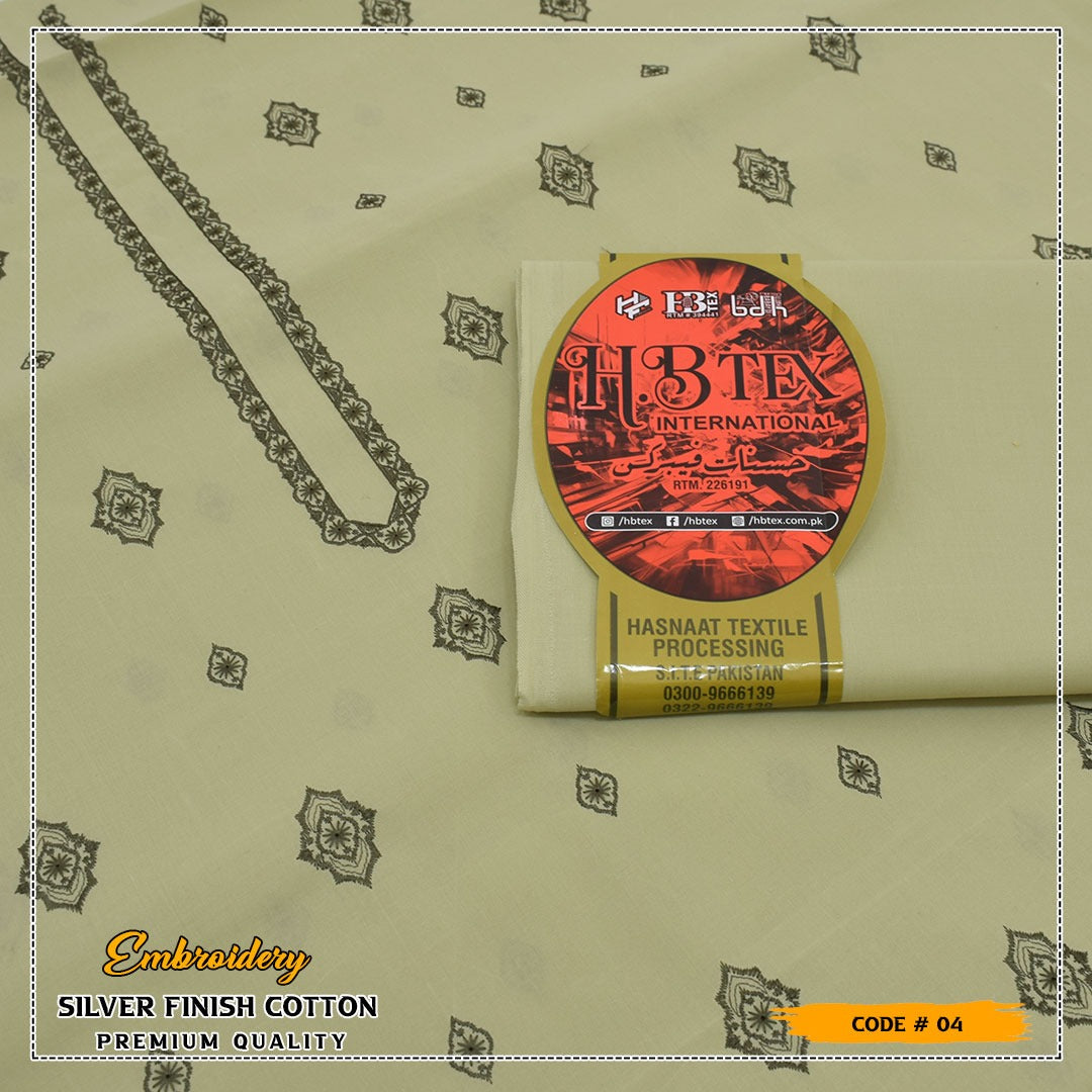HB Unstiched Embroidered Men Cotton