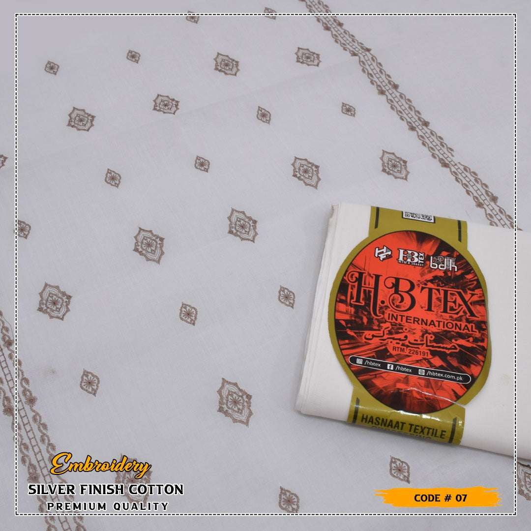 HB Unstiched Embroidered Men Cotton