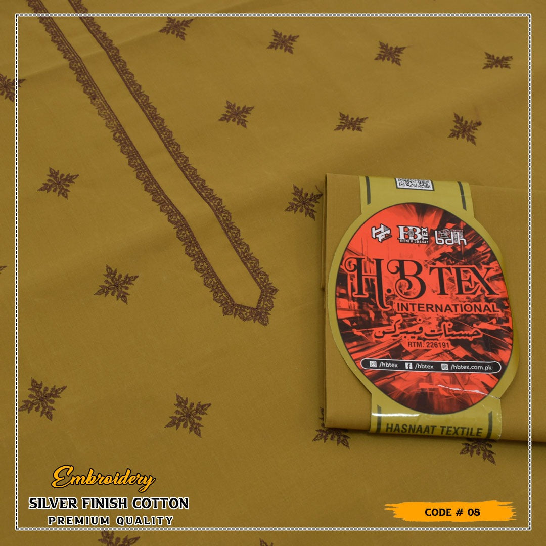HB Unstiched Embroidered Men Cotton