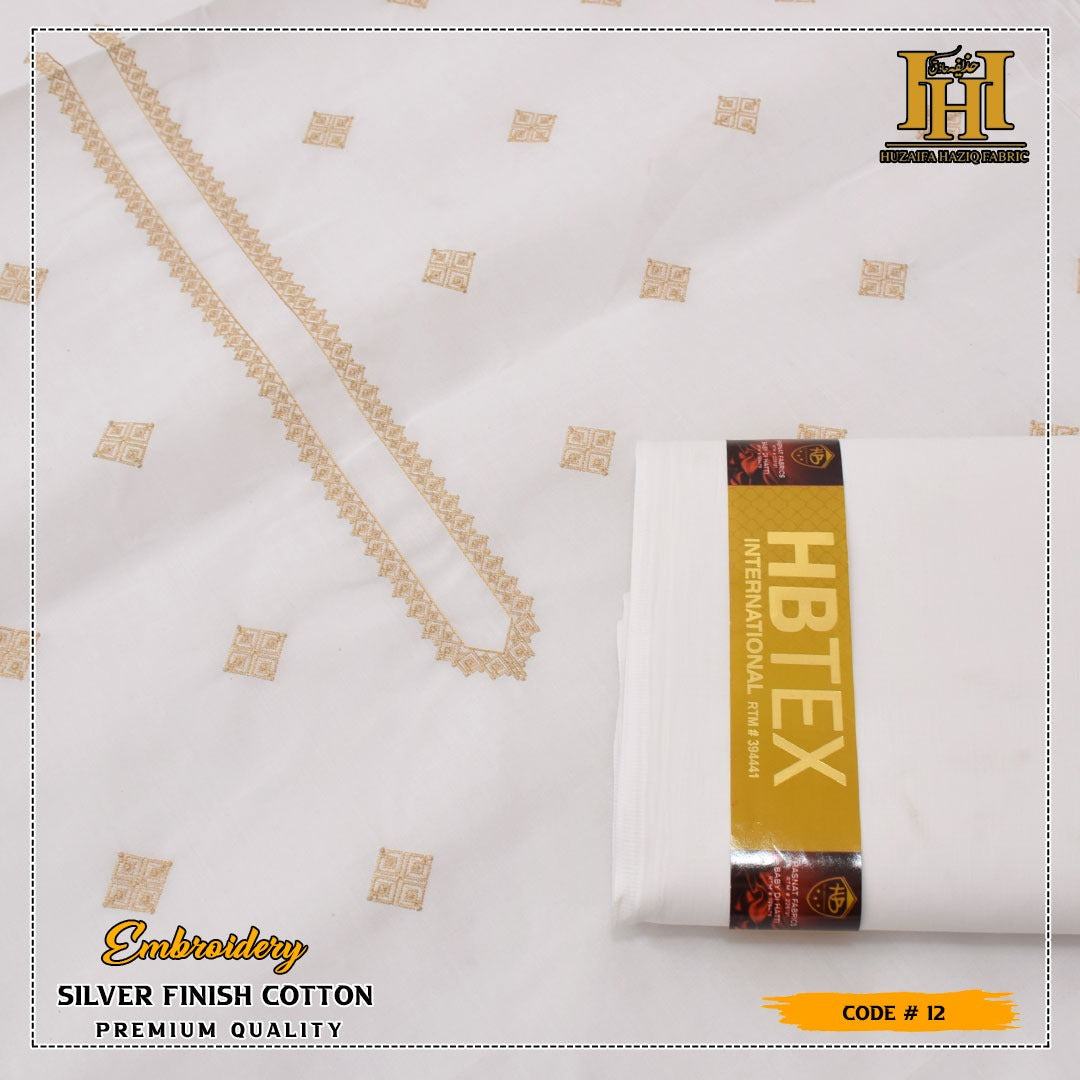 HB Unstiched Embroidered Men Cotton