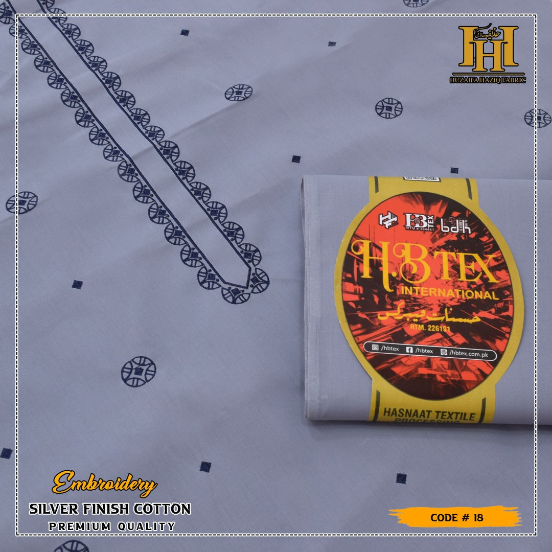 HB Unstiched Embroidered Men Cotton