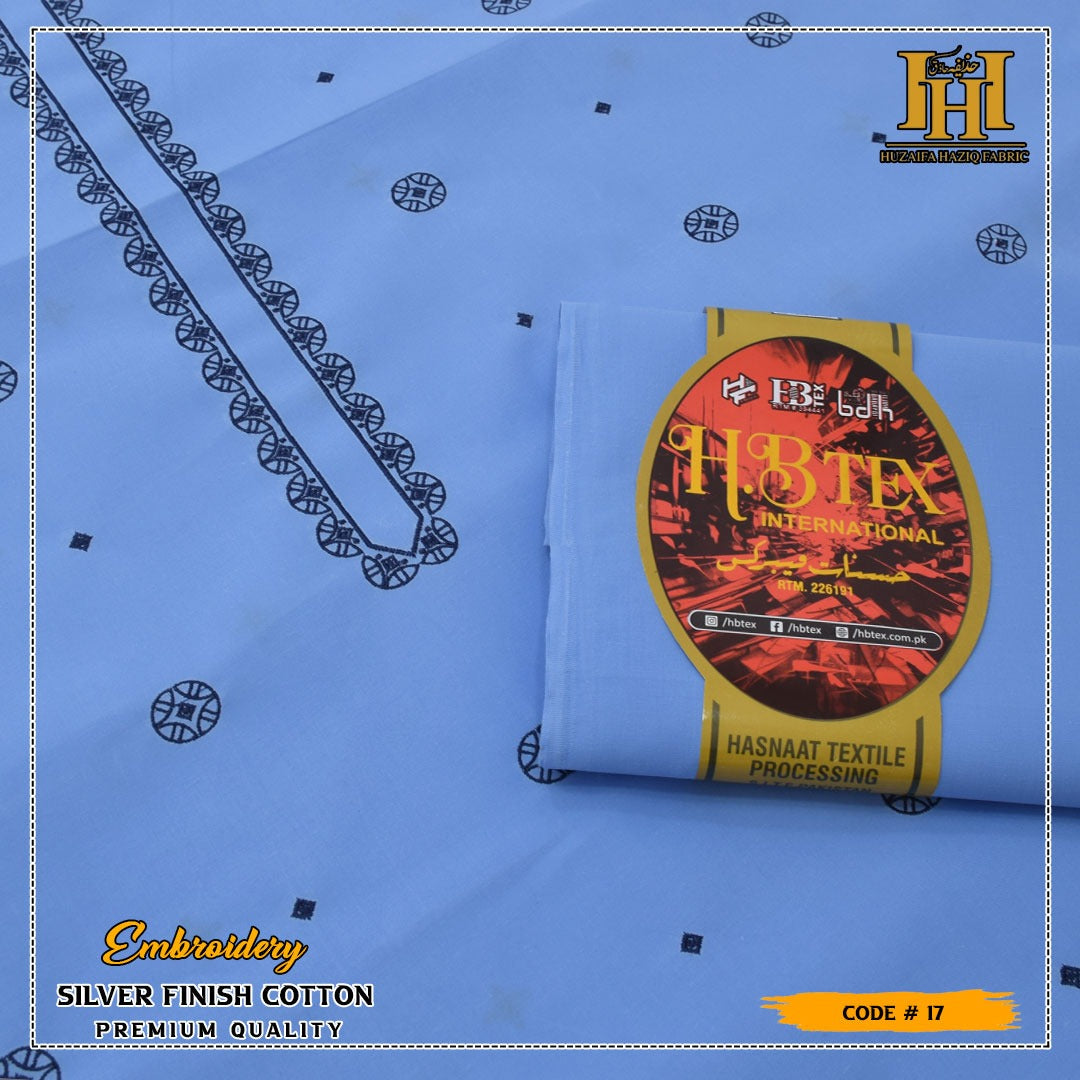 HB Unstiched Embroidered Men Cotton