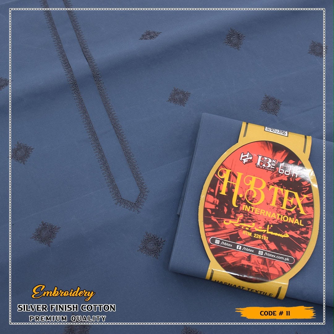 HB Unstiched Embroidered Men Cotton