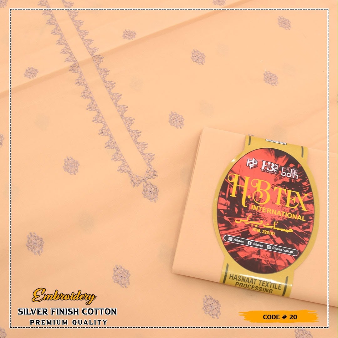 HB Unstiched Embroidered Men Cotton