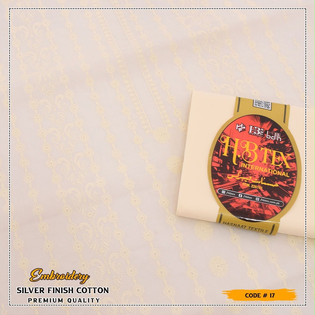 HB Unstiched Embroidered Men Cotton