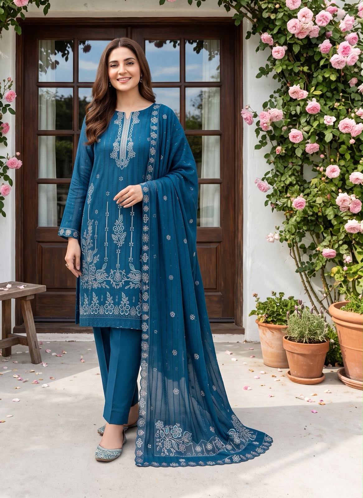 NOOR-E-MEHAL Dhanak 3 Pice Unstiched