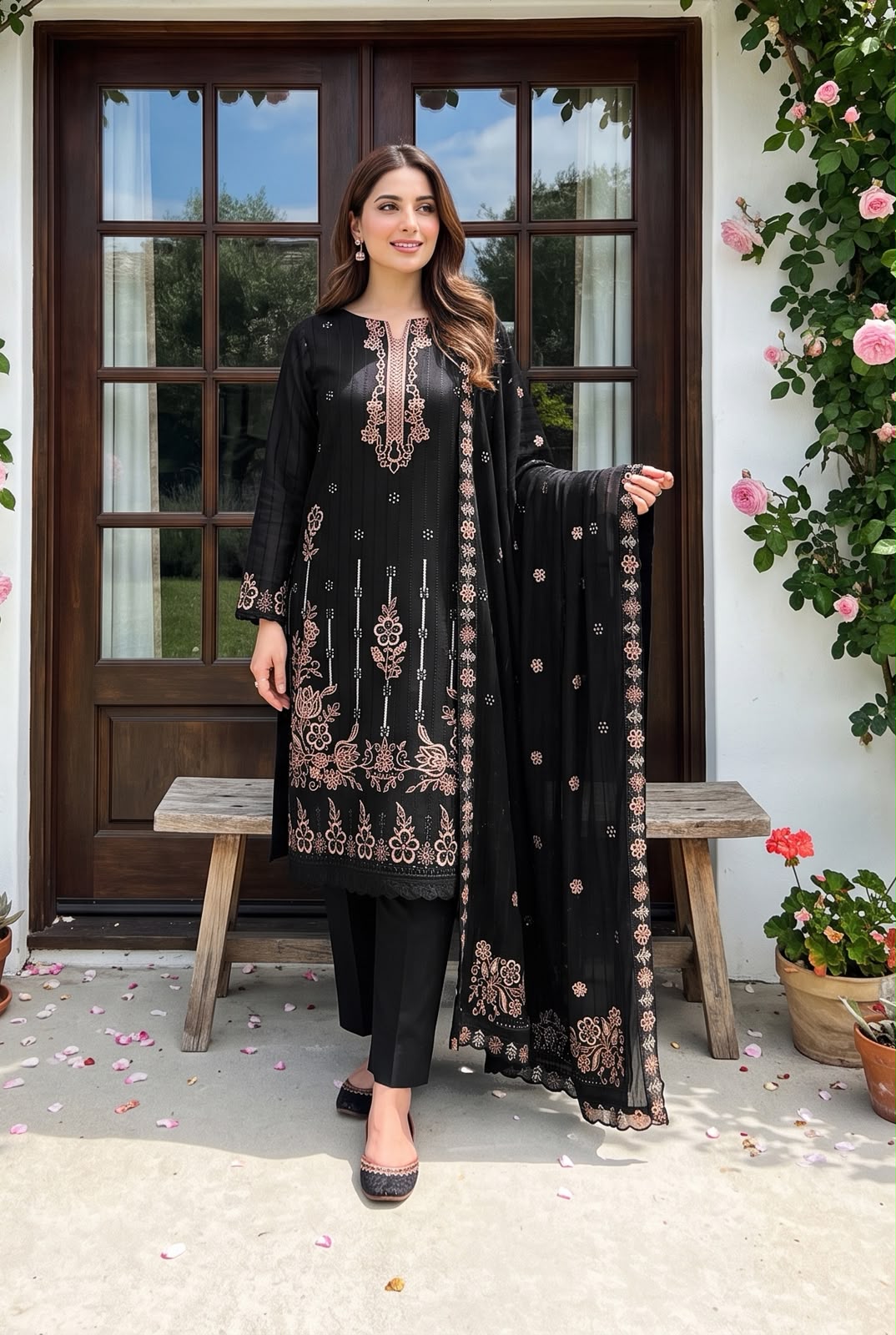 NOOR-E-MEHAL Dhanak 3 Pice Unstiched
