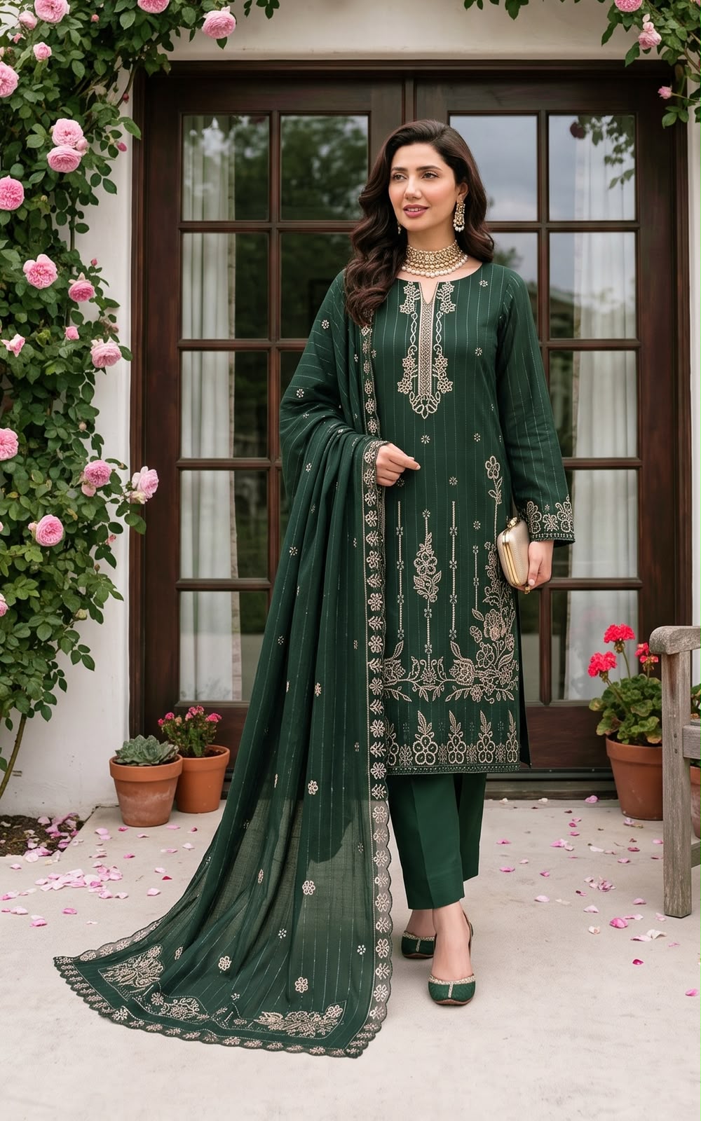 NOOR-E-MEHAL Dhanak 3 Pice Unstiched