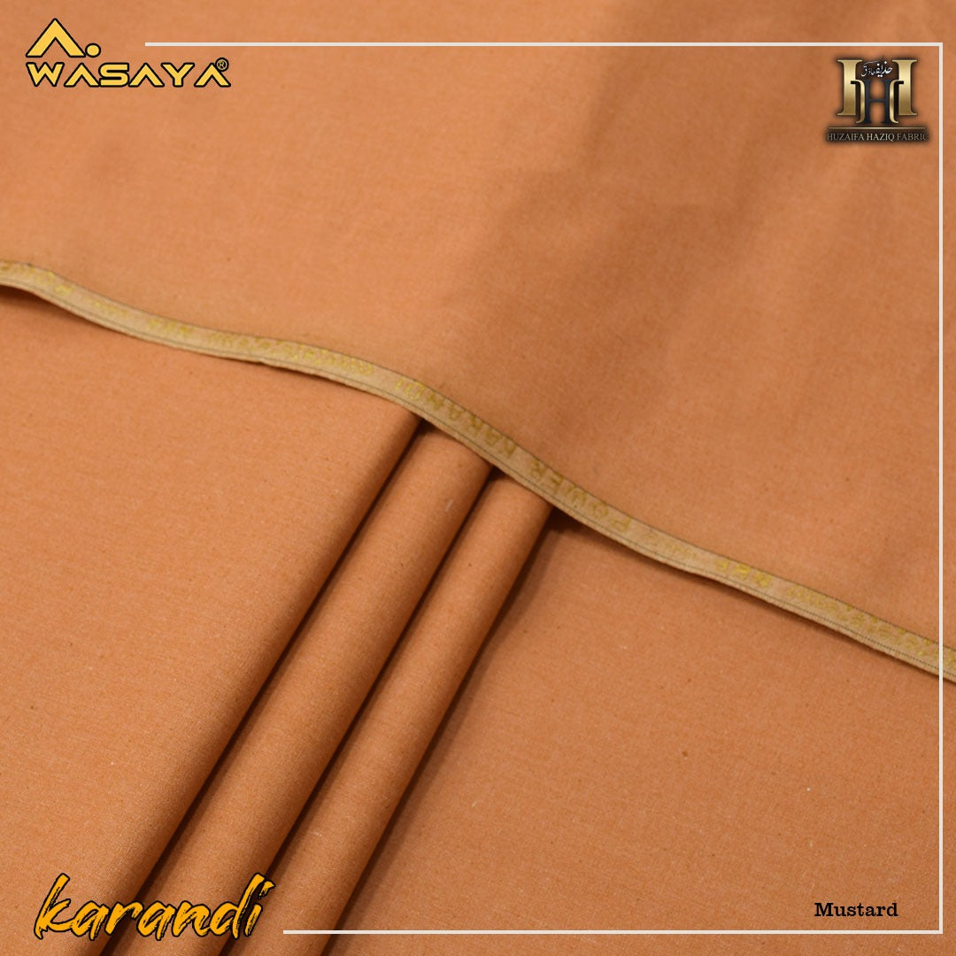 ALLA WASYA Premium Karandi Fabric|MUSTARD
