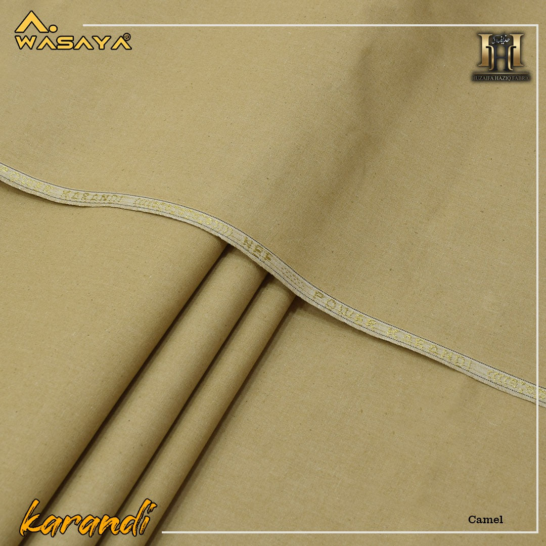 ALLA WASYA Premium Karandi Fabric|CAMEL