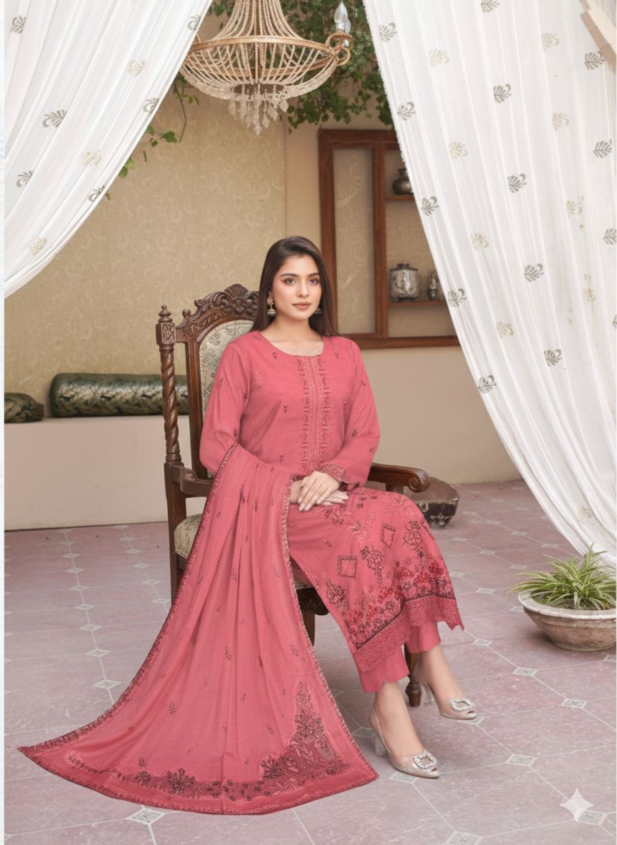 MIJAZ Embroidered Lawn [3pice]