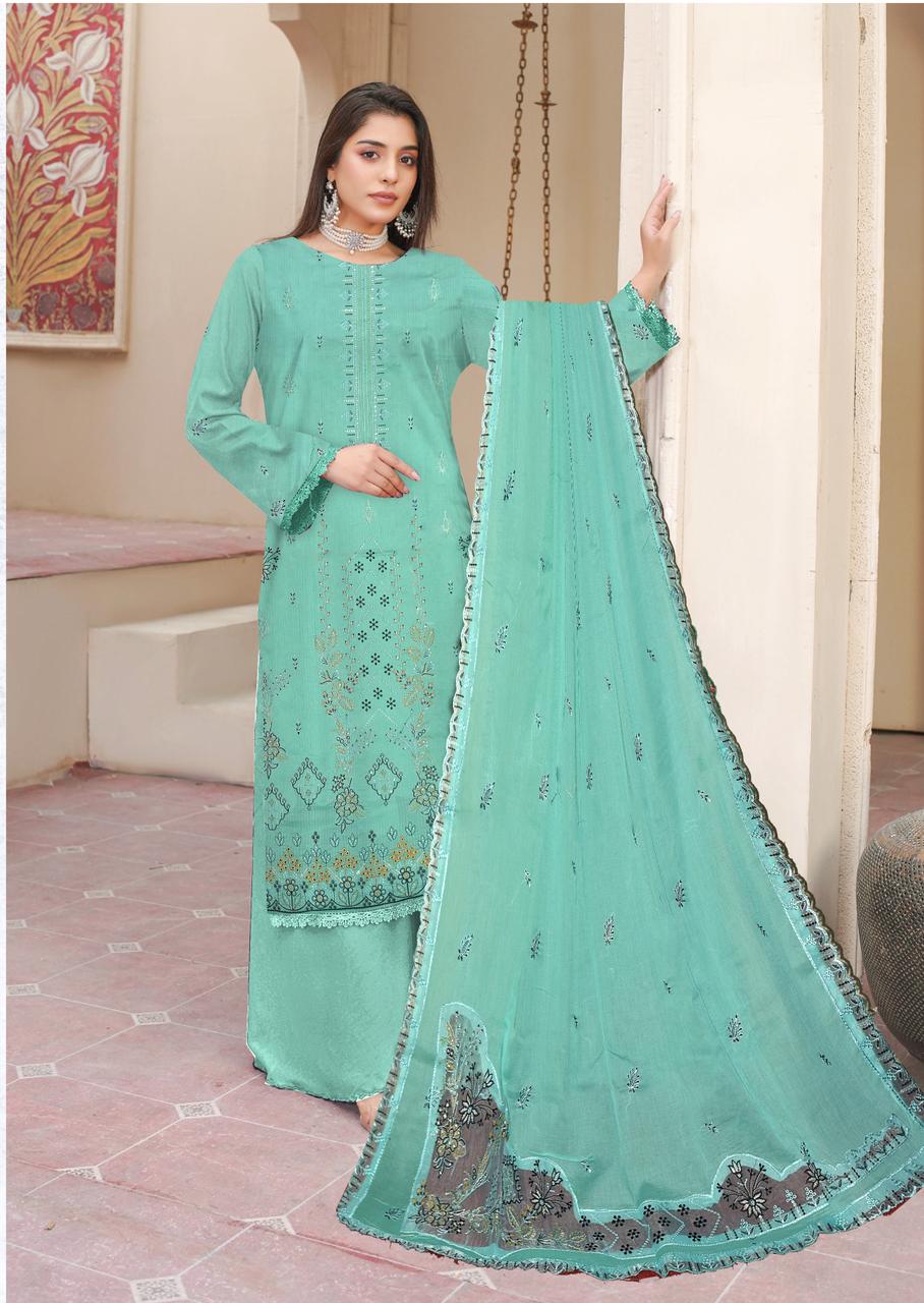 MIJAZ Embroidered Lawn [3pice]