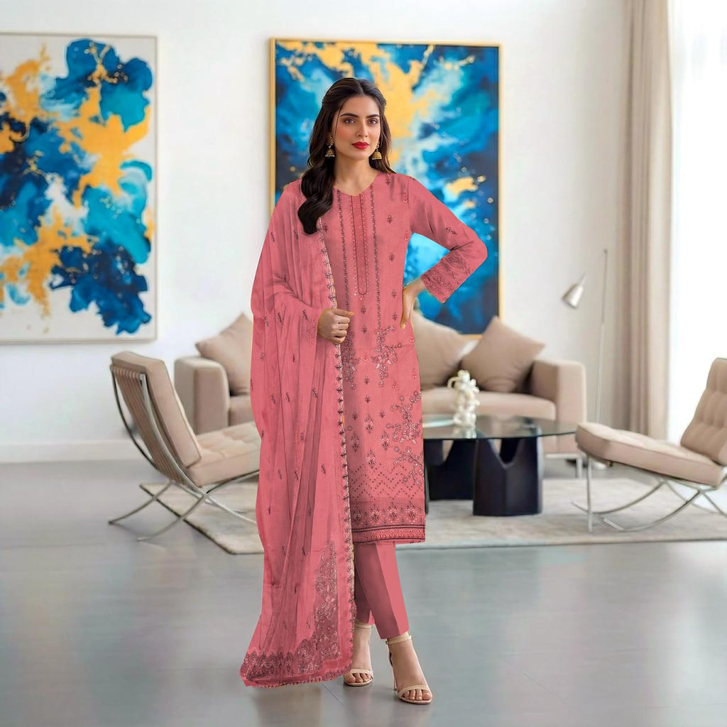 RANGREZ Embroidered Lawn [3pice]