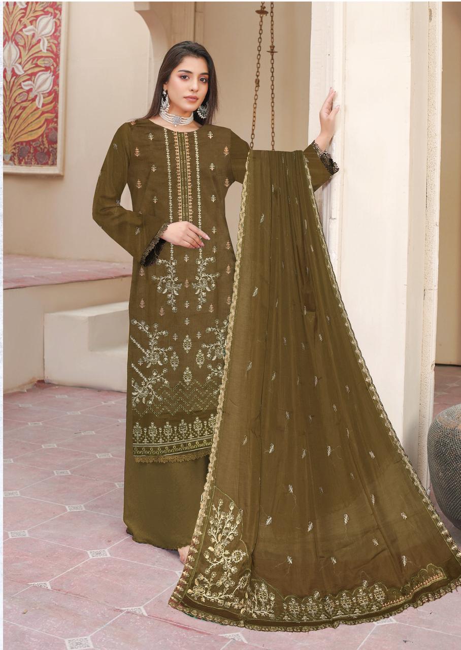 MIJAZ Embroidered Lawn [3pice]