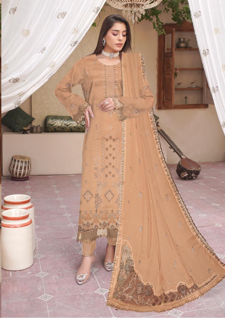 MIJAZ Embroidered Lawn [3pice]
